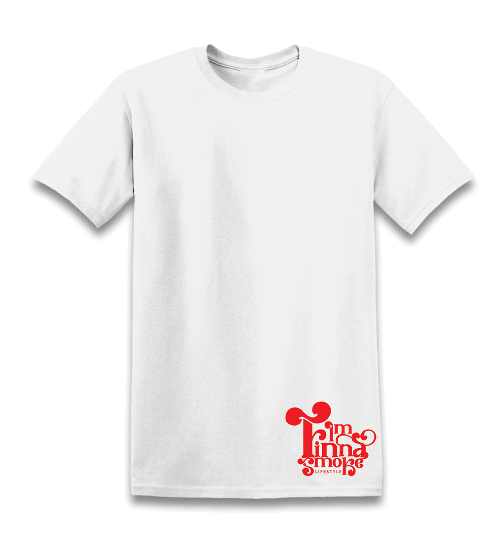 I'M FINNA SMOKE LOGO T-Shirt. Features Red Full Logo on the Front Bottom on  T-shirt and Red IFS Logo on the Back